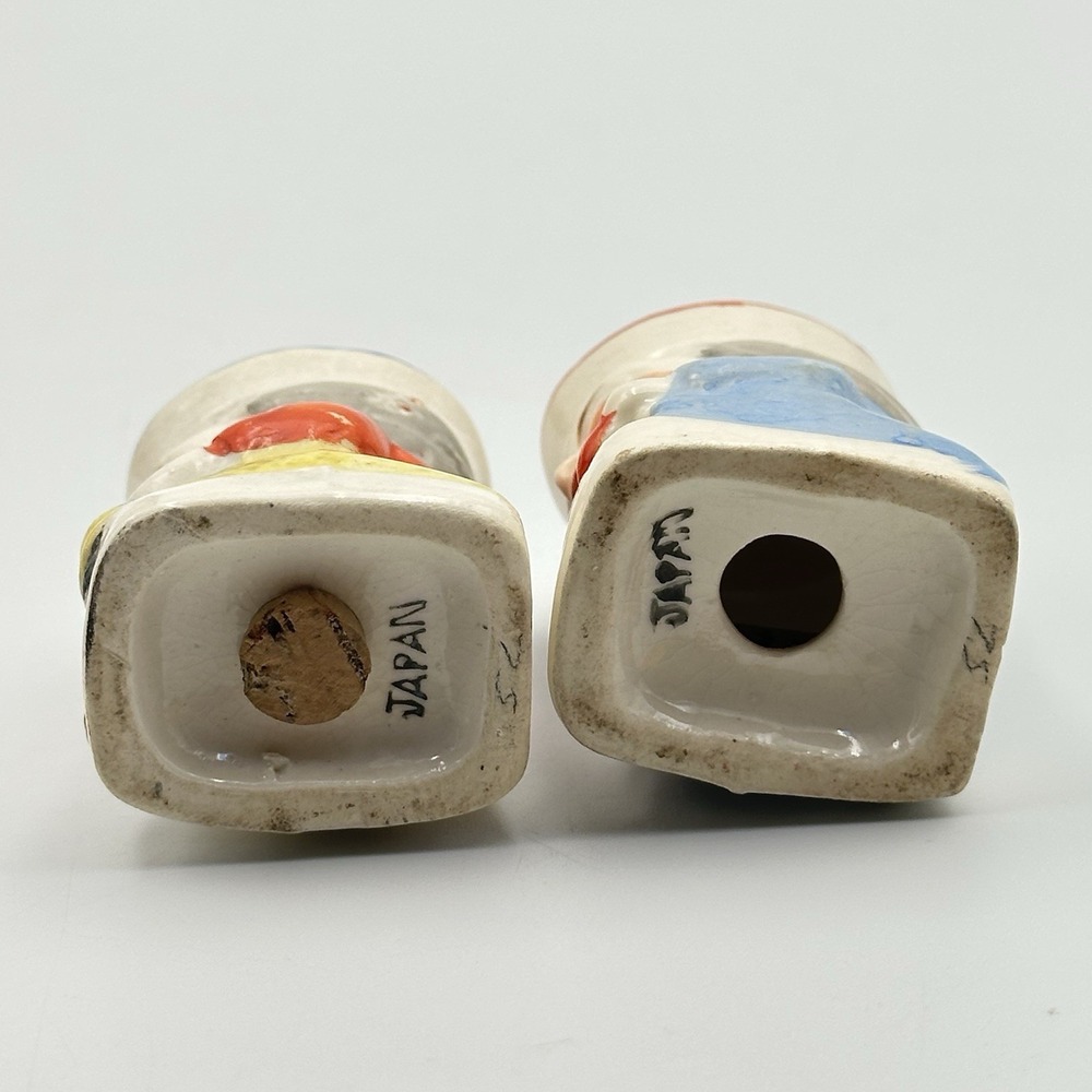 Salt and Pepper Shakers Pair Vintage Toby Style  - Made In Japan - Picture 6 of 7
